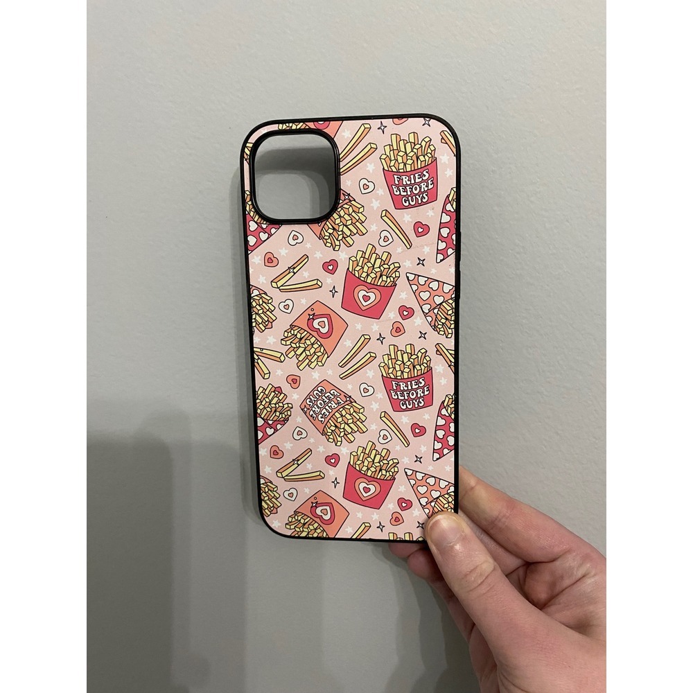 iPhone 15 Plus Case Unisex Pink Fries Before Guys Graphic Print Protective Shell